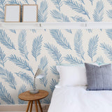 Blue Botanical Floral Peel and Stick Removable Wallpaper 8267