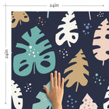 Blue Botanical Floral Peel and Stick Removable Wallpaper