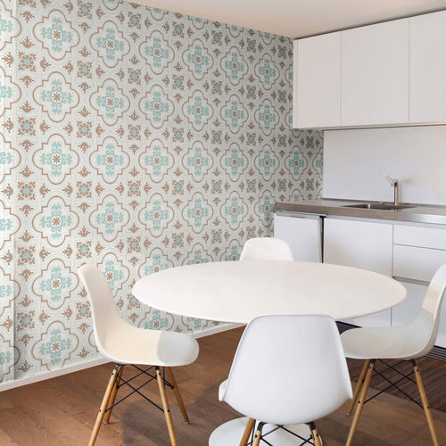 Aqua Global Tile Adhesive Peel and Stick Removable Wallpaper