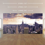 Blue City Landscape Peel and Stick Removable Wall Mural 7610