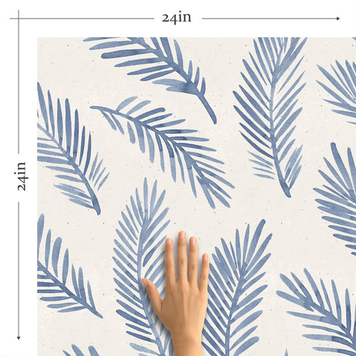 Blue Botanical Floral Peel and Stick Removable Wallpaper 8268