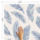 Blue Botanical Floral Peel and Stick Removable Wallpaper 8268
