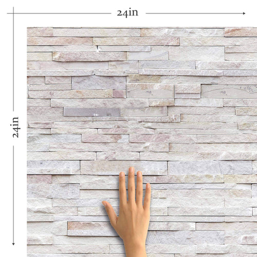 Beige Faux Stone Peel and Stick Removable Wallpaper 7232