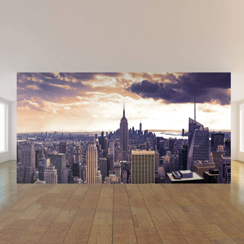 Blue City Landscape Peel and Stick Removable Wall Mural 7610