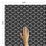 Black Pattern Geometric Peel and Stick Removable Wallpaper