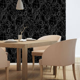 Black and White Crystal Geometric Peel and Stick Removable Wallpaper