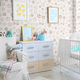 Beige and Tan Animal Children Peel and Stick Removable Wallpaper