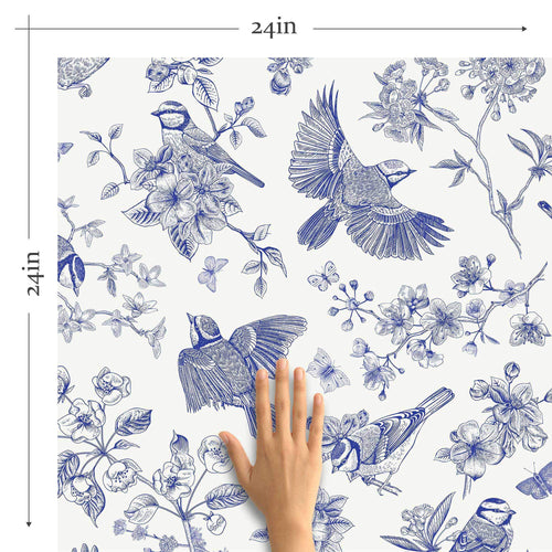 Pretty birds and botanical imagery removable wallpaper