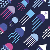 Blue and Purple Fish Nautical Peel and Stick Removable Wallpaper