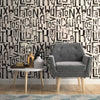 Black and White Art Deco Themed Peel and Stick Removable Wallpaper