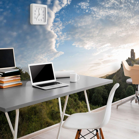 Blue and Green Landscape Peel and Stick Removable Wall Mural 3113