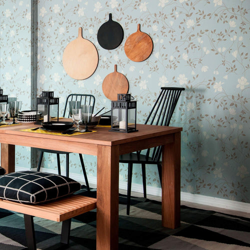 Blue Floral Peel and Stick Removable Wallpaper