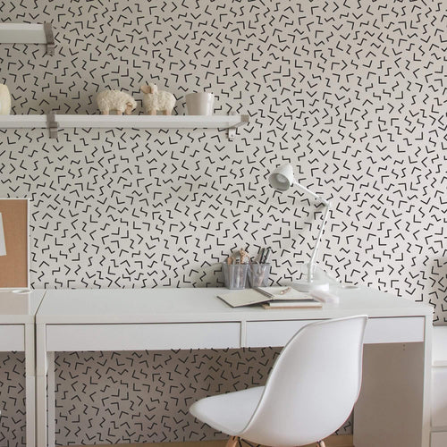 Black Lines Basic Peel and Stick Removable Wallpaper