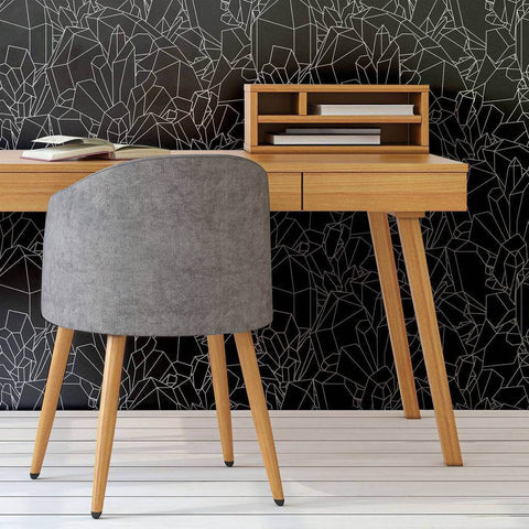 Black and White Crystal Geometric Peel and Stick Removable Wallpaper