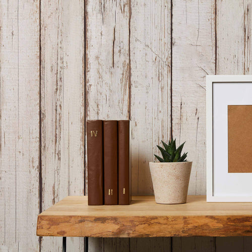 Beige Wood Peel and Stick Removable Wallpaper 8164