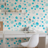 Blue and White Textured Basic Peel and Stick Removable Wallpaper