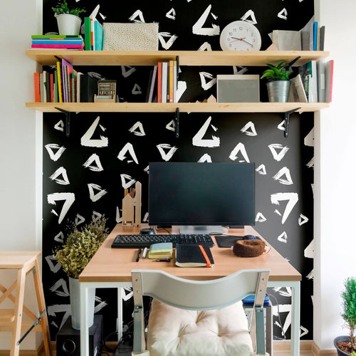 Black Pattern Teens Peel and Stick Removable Wallpaper
