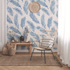 Blue Botanical Floral Peel and Stick Removable Wallpaper 8263