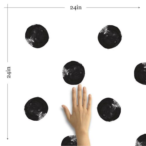 Black and White Dots Baby Peel and Stick Removable Wallpaper
