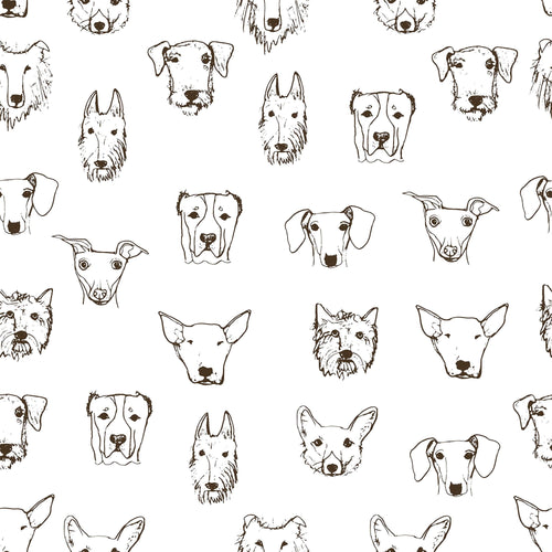 White Dog Animal Peel and Stick Removable Wallpaper