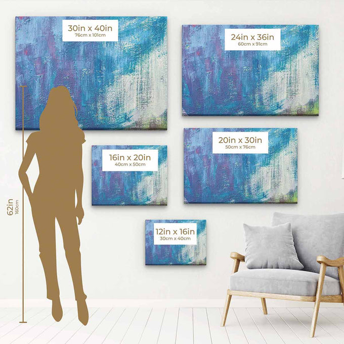 Blue Abstract Wall Art Canvas 0444