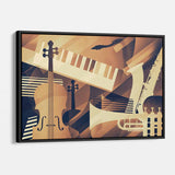 Brown Abstract Jazz Art Wall Art Canvas 0466