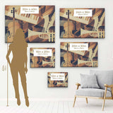 Brown Abstract Jazz Art Wall Art Canvas 0466