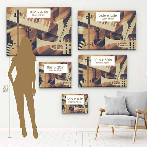 Brown Abstract Jazz Art Wall Art Canvas 0466