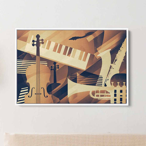 Brown Abstract Jazz Art Wall Art Canvas 0466