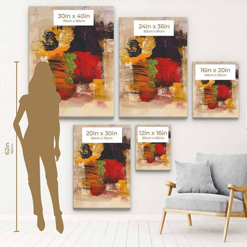 Multi Color Abstract Wall Art Canvas 5609