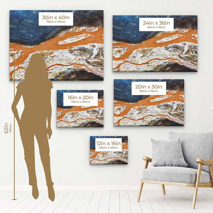 Orange Abstract Wall Art Canvas 3898