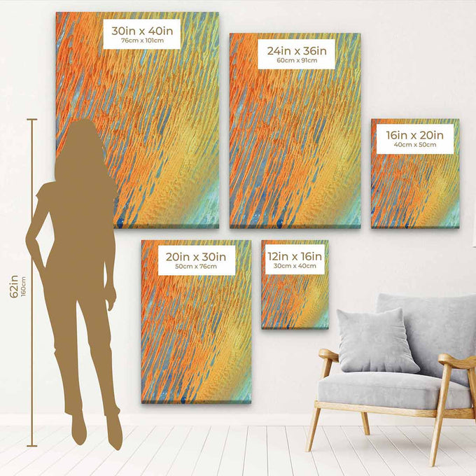 Orange Abstract Wall Art Canvas 0267