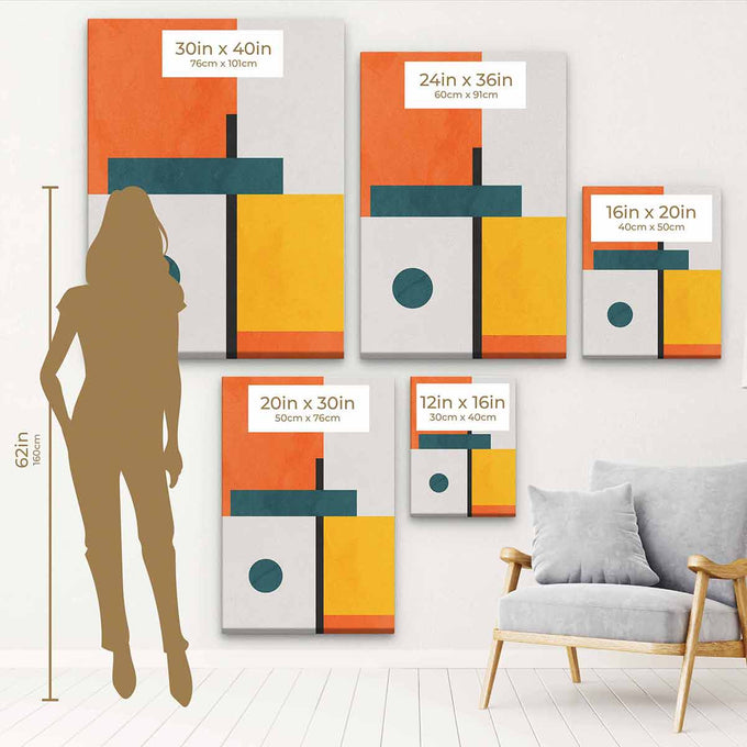 Orange Abstract Wall Art Canvas 2410