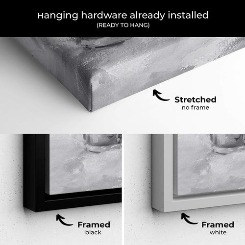 Grey Abstract Roses Wall Art Canvas 4091