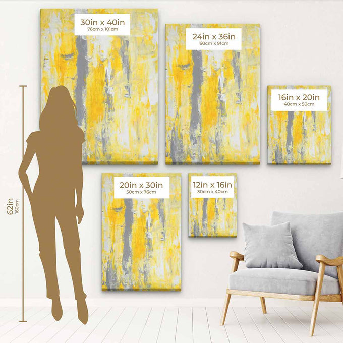 Yellow Abstract Wall Art Canvas 6925