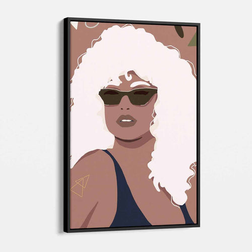 Brown Afro Woman Wall Art Canvas 7152
