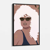 Brown Afro Woman Wall Art Canvas 7152