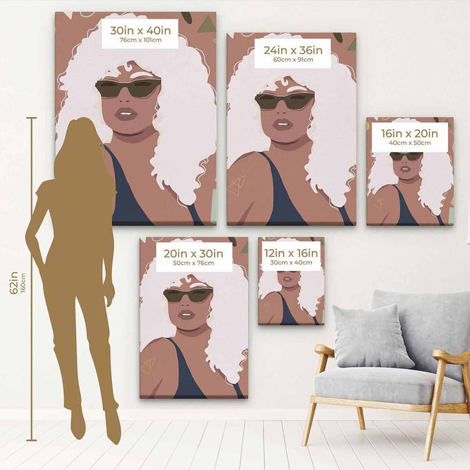 Brown Afro Woman Wall Art Canvas 7152