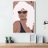Brown Afro Woman Wall Art Canvas 7152