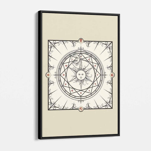 Beige Alchemy Magic Circle Wall Art Canvas 9914