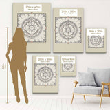 Beige Alchemy Magic Circle Wall Art Canvas 9914