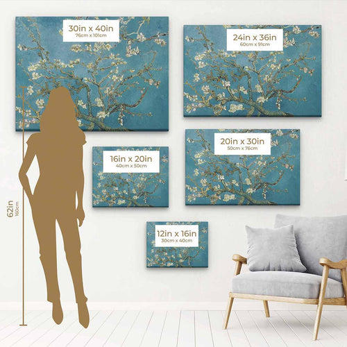 Blue Almond Blossoms Wall Art Canvas 8942