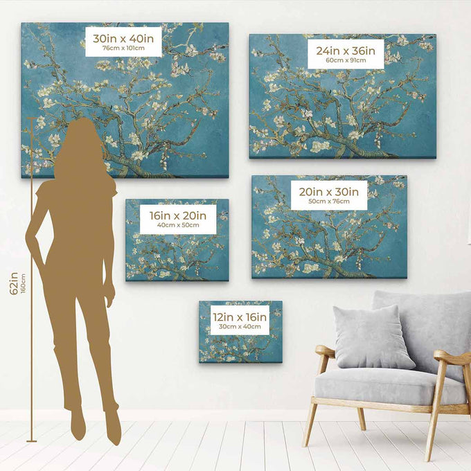 Blue Almond Blossoms Wall Art Canvas 8942