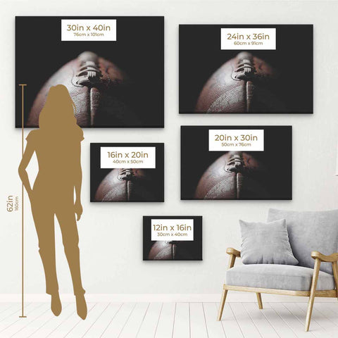 Black American Football Wall Art Canvas 6174