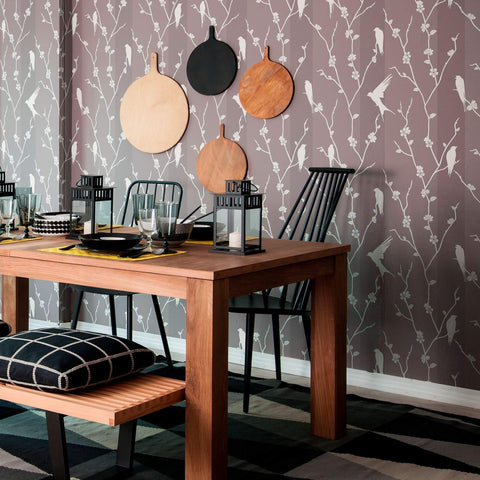 Lavender Floral Animal Removable Wallpaper 6931| Walls By Me