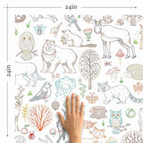 It’s the cutest welcome party ever, and it’s come straight from the jungle and into your baby’s room! This adorable peel and stick wallpaper features a myriad of animals and birds as line drawings on a white background. Assorted botanical elements appear in between, enriching the composition and turning it into a work of art.