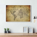 Brown Antique map Wall Art Canvas 8981