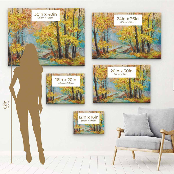 Yellow Autumn Forest Wall Art Canvas 5786