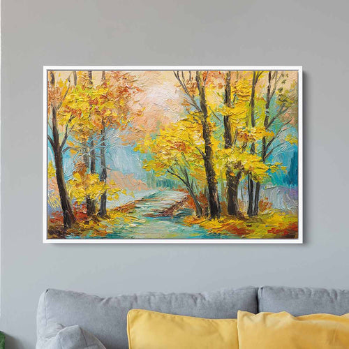 Yellow Autumn Forest Wall Art Canvas 5786