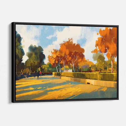 Multi Color Autumn Park Wall Art Canvas 6144